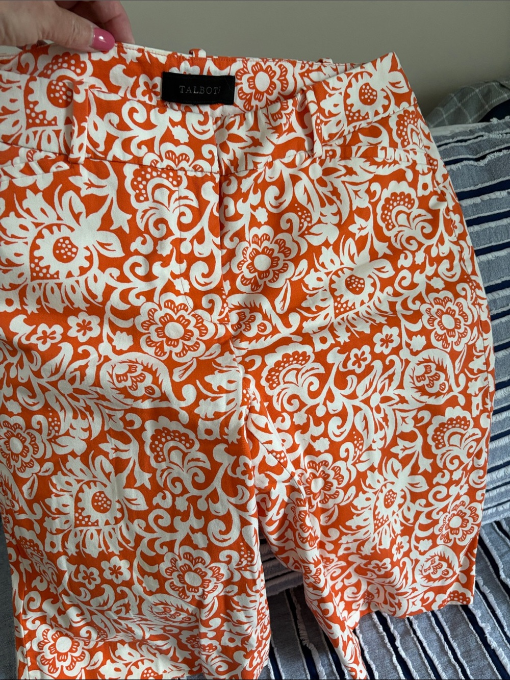 Talbots Orange and White Floral Print Shorts